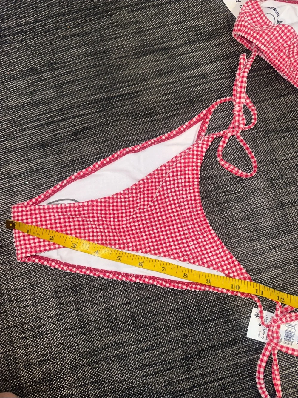 Pacsun Red Gingham Halter Top and Tie Side Bikini Bottom